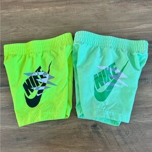 Nike Kids Lime and Aqua Shorts